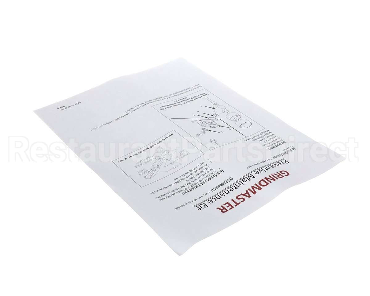 390-00097 Grindmaster Cecilware Instructions Pm Kit Gb