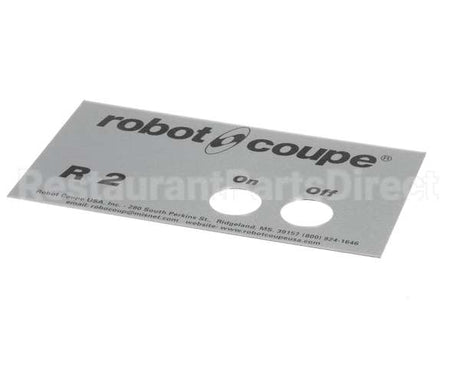 400538 Robot Coupe Front Data Plate