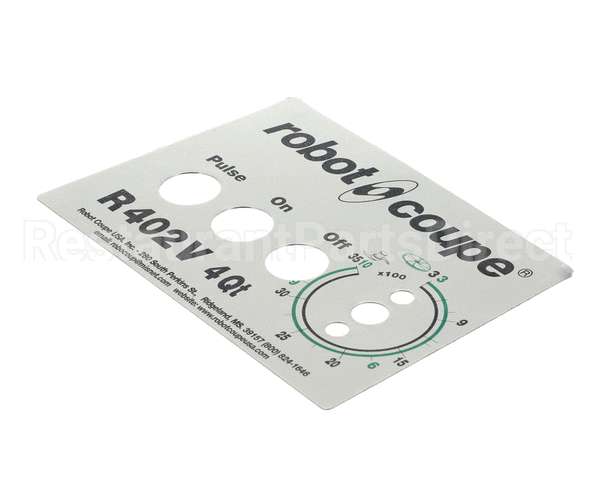 408006 Robot Coupe Data Plate R402V