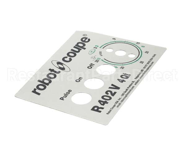 408006 Robot Coupe Data Plate R402V