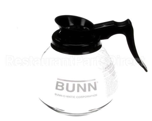 42400.0101 Bunn Decanter,Glass-Blk 12Cup 1Pk