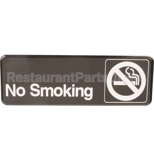4513 Compatible Vollrath Sign, No Smoking, Black, 3X9"