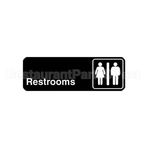 4517 Compatible Traex Sign, Rest Rooms, Black, 3X9"