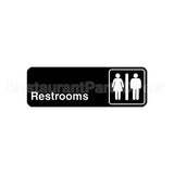4517 Compatible Traex Sign, Rest Rooms, Black, 3X9"
