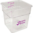 4SFSCW441 Compatible Cambro 4 Qt Camsquare Container Allergen-Free Storage