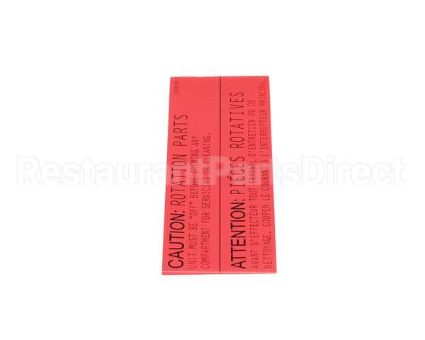 50039 Middleby Label,Caution Rotating Pt Us/Can