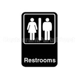 5617 Compatible Traex Sign, Restrooms, Black, 6X9"