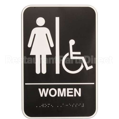 5630 Compatible Vollrath Sign Women 6X9 Braile