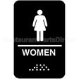 5634 Compatible Vollrath Sign, Woman"S, Braille, 6X9"