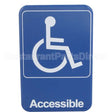 5644 Compatible Vollrath Sign, Handicap, Blue, 6X9"