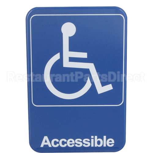 5644 Compatible Vollrath Sign, Handicap, Blue, 6X9"
