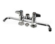 5F-4DLX14 T&S Brass Faucet, Deck Mount, 4 Centers, 14 Swing