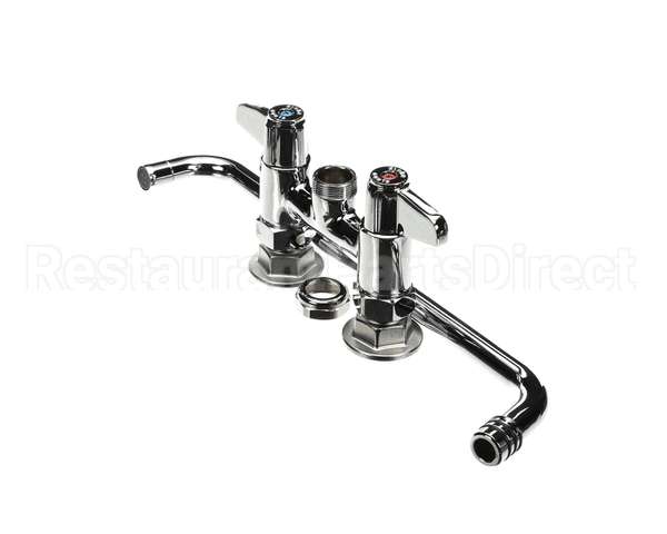 5F-4DLX14 T&S Brass Faucet, Deck Mount, 4 Centers, 14 Swing
