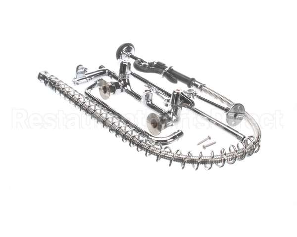 5PR-8W12 T&S Brass Pre-Rinse, Wall Mount Base, 8 Centers, 6