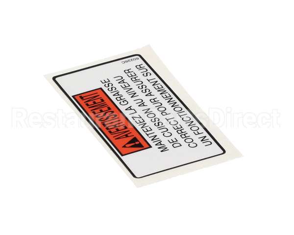 60226 Henny Penny Label-Oil Level Warning, Fre