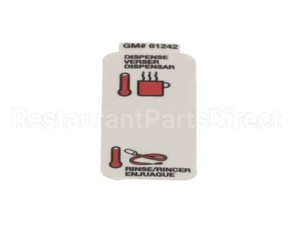 61242 Grindmaster Cecilware Label, Flush On/Off