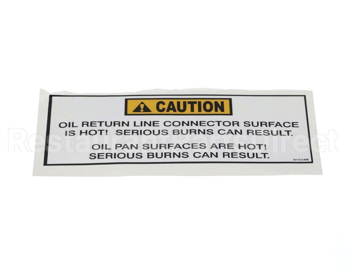 61534 Henny Penny Label-Caution Oil Return Line