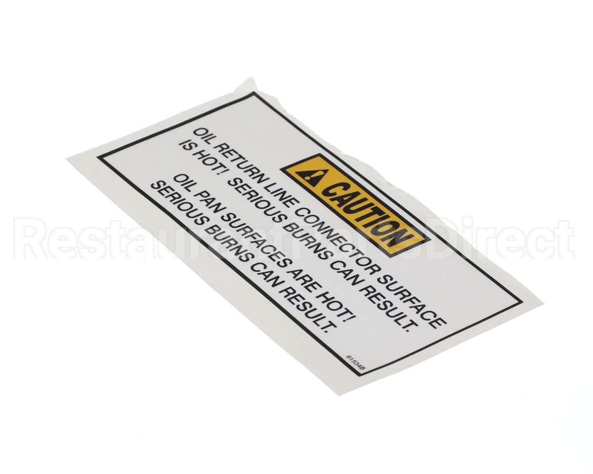 61534 Henny Penny Label-Caution Oil Return Line