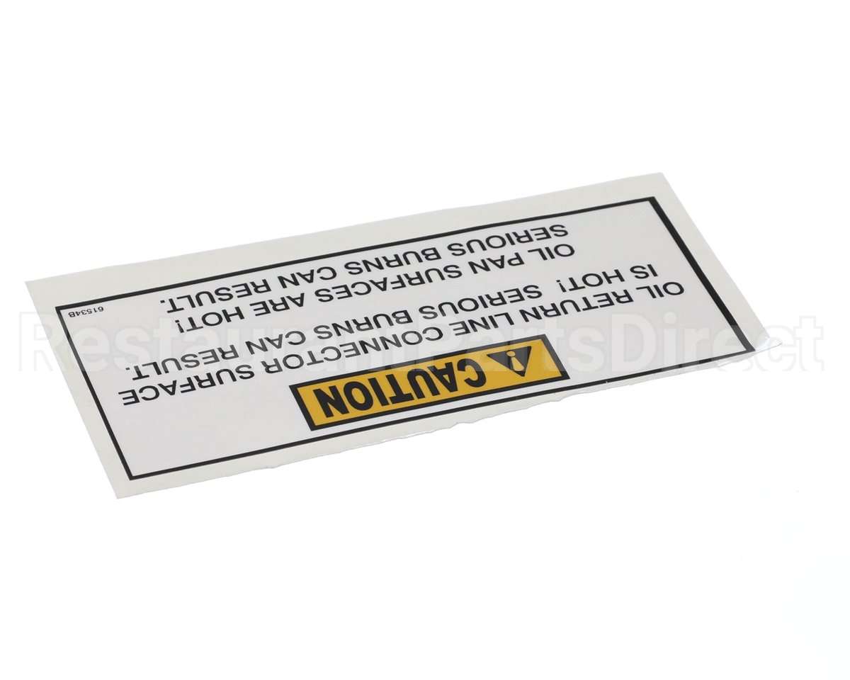 61534 Henny Penny Label-Caution Oil Return Line