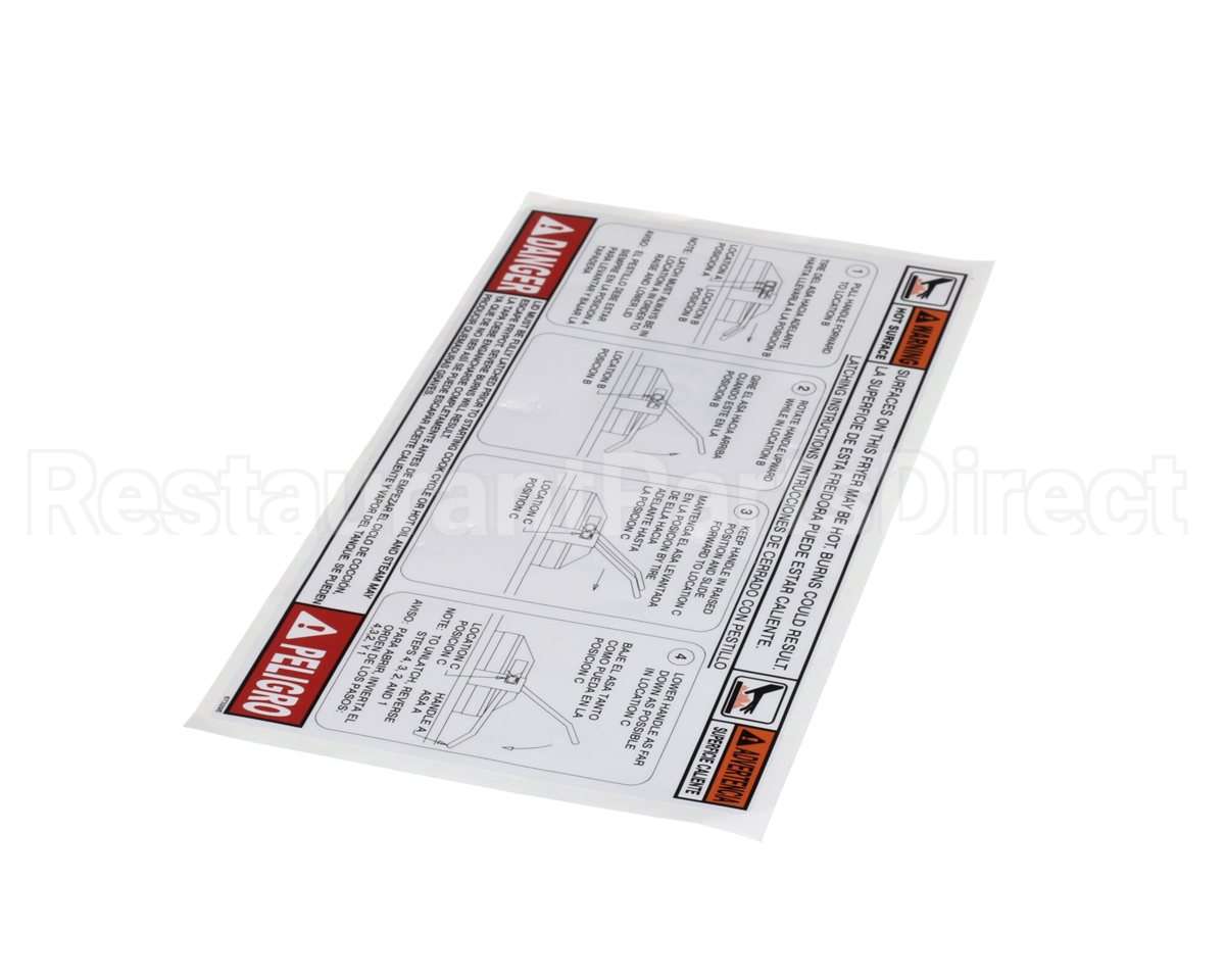 67329 Henny Penny Lid Instruction Label