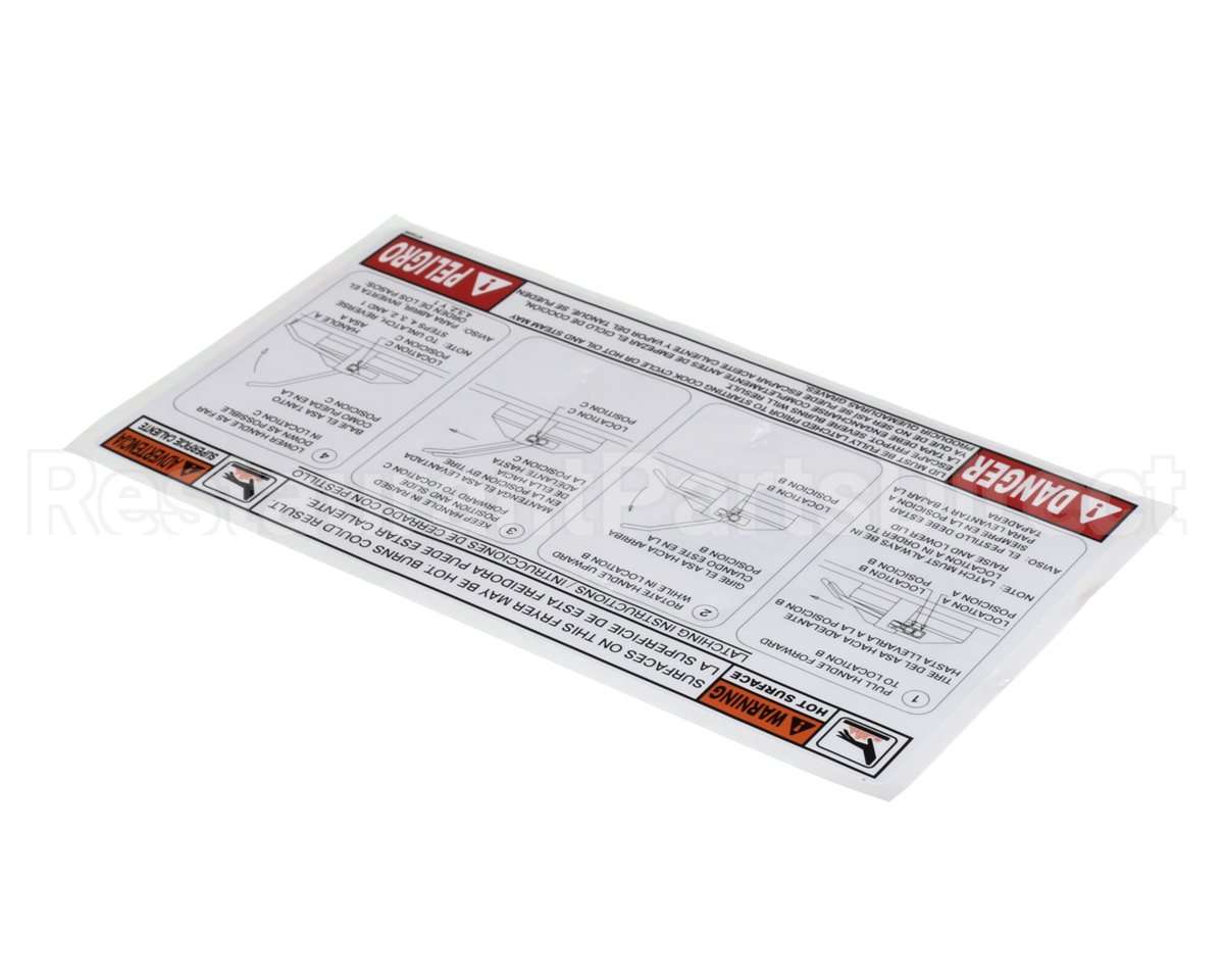 67329 Henny Penny Lid Instruction Label