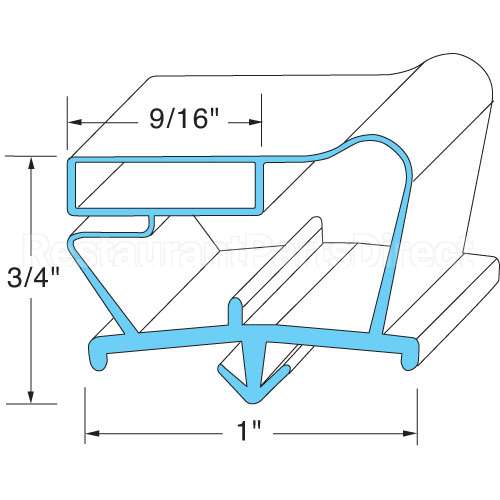 712-012D13 Compatible Beverage Air Door Gasket - 14-5/8" X 19-5/8"