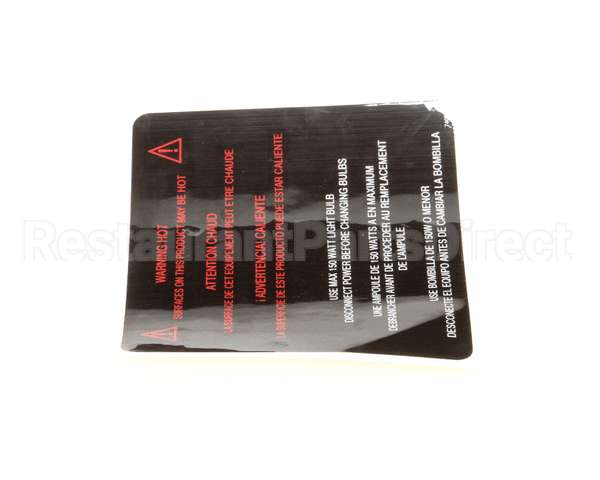 74063 Henny Penny Label-Hot Surf/150W Bulb Scr