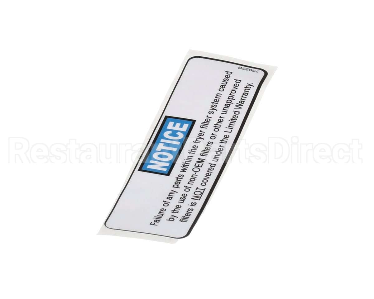 75025 Henny Penny Label - Filter Notice