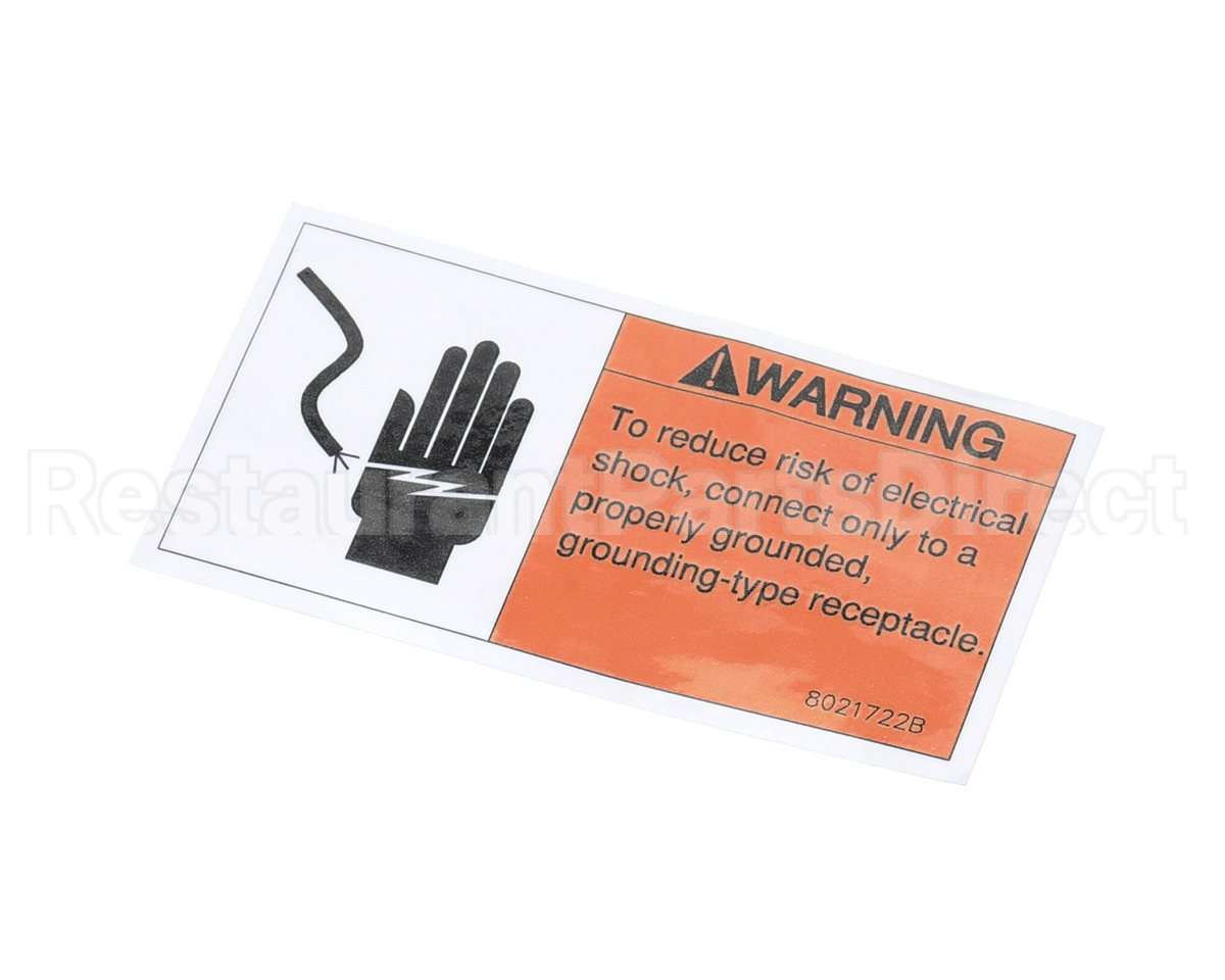 8021722 Frymaster Label, Portable Filter Warning