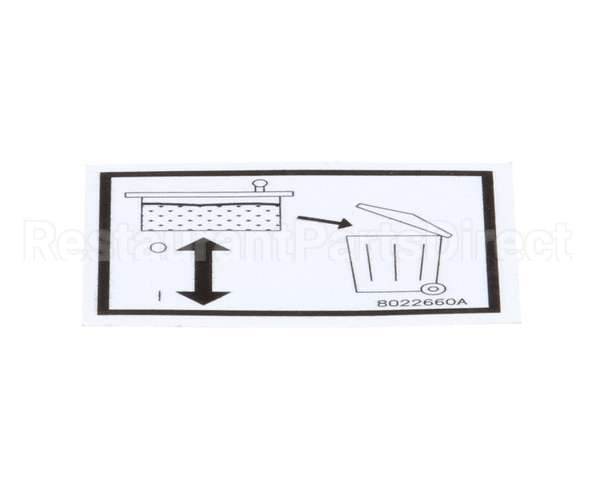 8022660 Frymaster Label, Lov Rti Waste Handle