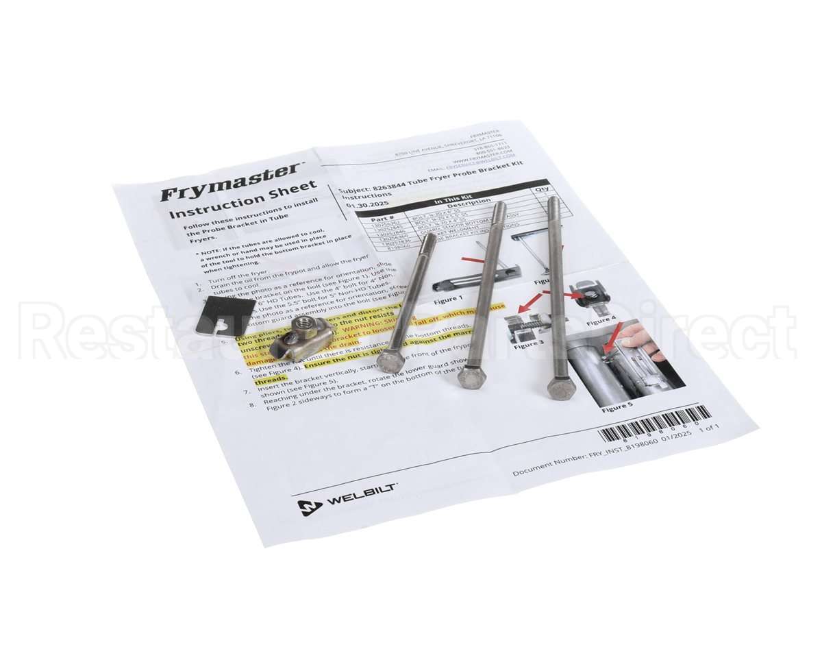 8263844 Frymaster Tube Fryer Probe Bracket Kit