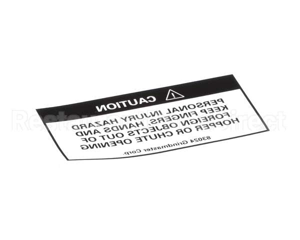 83024 Grindmaster Cecilware Decal, 190-Ss Hopper Warning