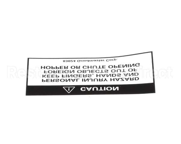 83024 Grindmaster Cecilware Decal, 190-Ss Hopper Warning