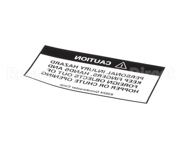 83024 Grindmaster Cecilware Decal, 190-Ss Hopper Warning