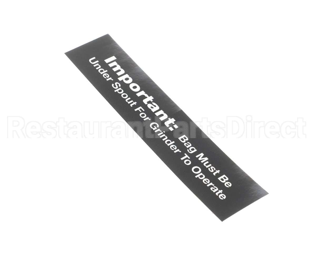 84967 Grindmaster Cecilware Decal, 800 Bag Under Spout