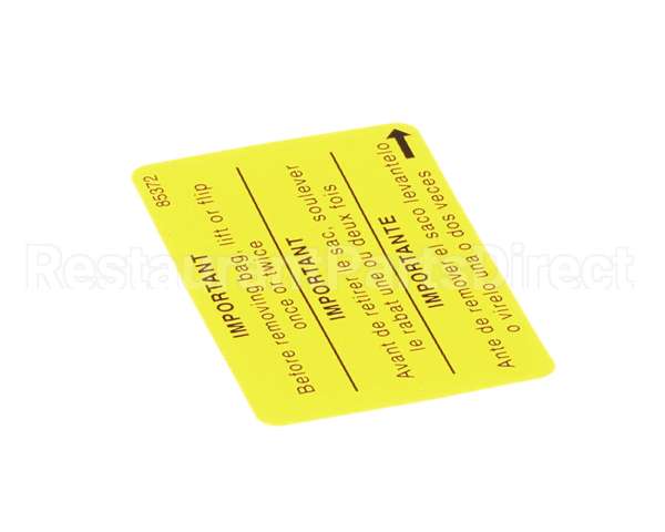 85372 Grindmaster Cecilware Decal, 875 Flip To Clean Out