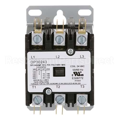 858102 Compatible Groen Contactor 3 Pole, 40 Amp 24V