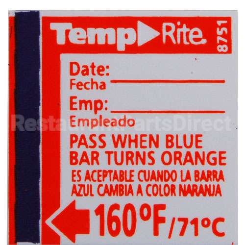 8751 Compatible Taylor Thermometer Label, Temperature, 160F