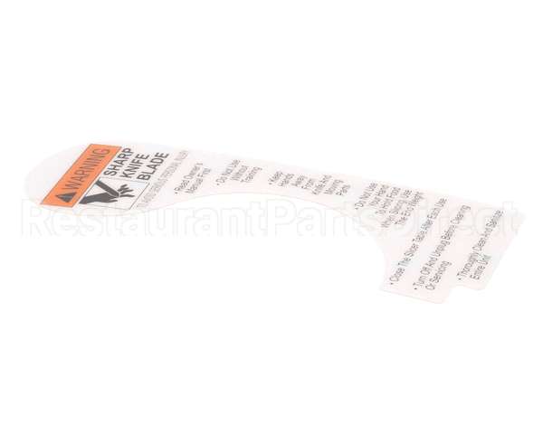 910242 Globe Slicer Warning Label Nsf8