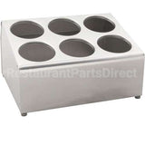 97241 Compatible Vollrath Holder, Flatware, 6 Cylinder, Ss