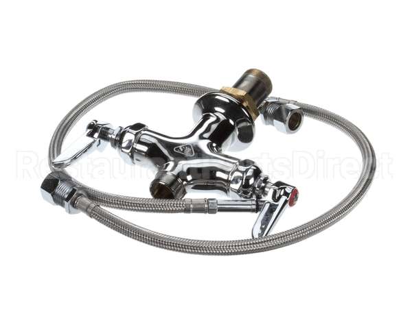B-0200-LN T&S Brass Double Pantry Base Faucet, Swivel Outlet