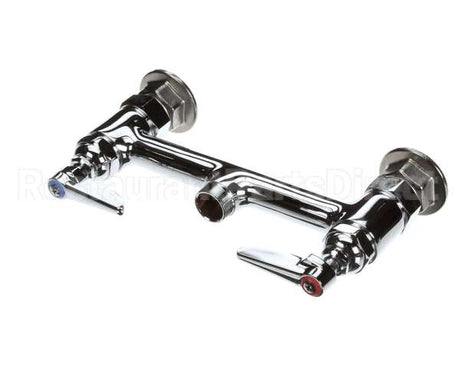 B-0220-LN T&S Brass Double Pantry Swivel Base Faucet, Deck M