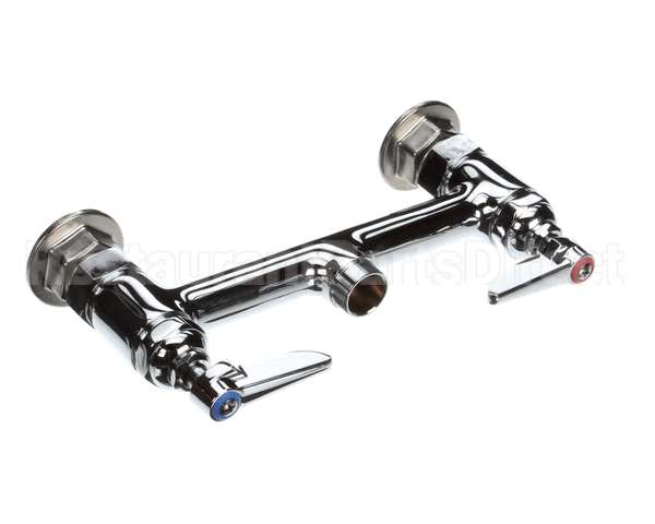 B-0220-LN T&S Brass Double Pantry Swivel Base Faucet, Deck M