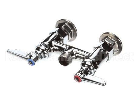 B-0225-LN T&S Brass Double Pantry Base Faucet, Swivel Outlet
