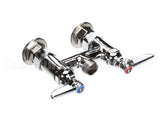 B-0225-LN T&S Brass Double Pantry Base Faucet, Swivel Outlet