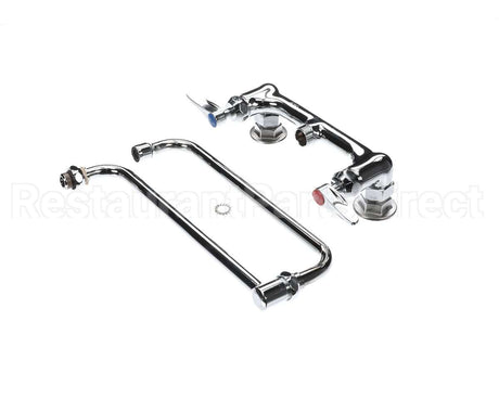 B-0230-24DJ-CR T&S Brass Faucet, 8 Wall Mount, Ceramas, 24 Double
