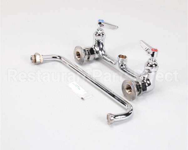 B-0231 T&S Brass Double Pantry Faucet, Wall Mount, 8 Cent