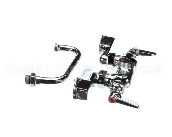 B-0237 T&S Brass Double Pantry Faucet Wall Mount Adjust