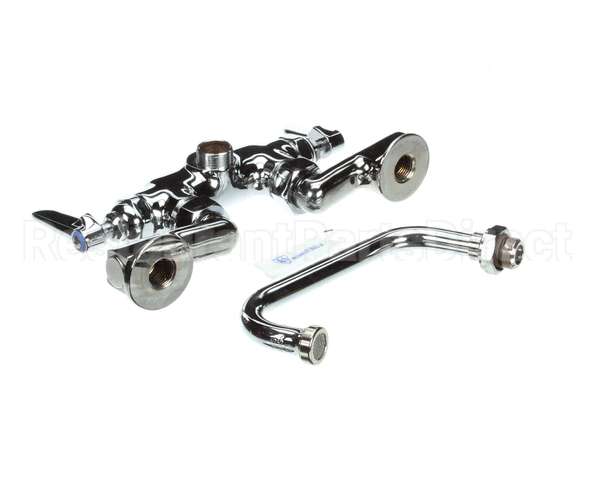 B-0237 T&S Brass Double Pantry Faucet Wall Mount Adjust