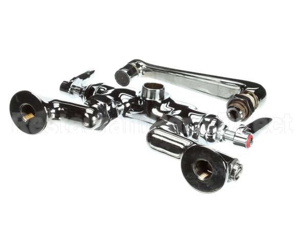 B-0243 T&S Brass Double Pantry Faucet Wall Mount Adjust